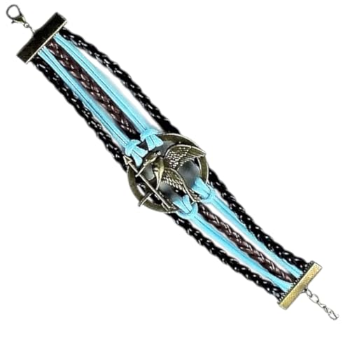 Sweetheart Hunger Games HG003 Bracelet en cuir véritable Motif geai moqueur