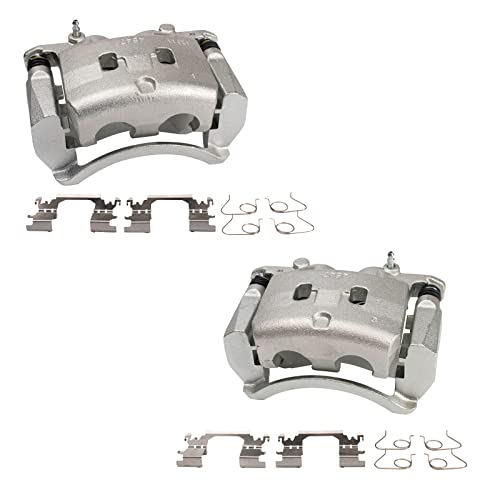 Image of TRQ Front Brake Caliper Set Caliper Brackets Hardware Compatible with 2014-2019 Infiniti Q50 Q60 QX50 and Nissan Rogue