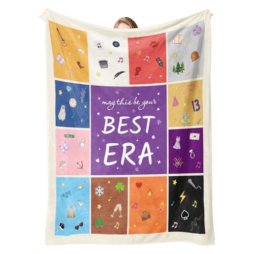 Silkwishes Music Themed Gifts for Fans Birthday Gift Graduation Gift for Girls Album Inspired Cute Icons Blanket Gift for Singer Fans Womens Girls Fans Blanket 60 x 50