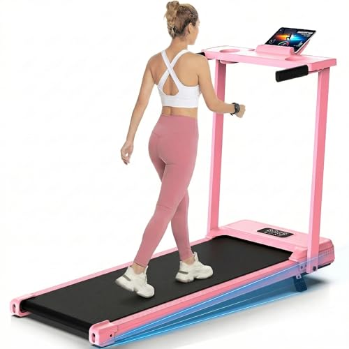 FUNMILY Incline Walking Pad Treadmill with Handle Bar Folding Treadmills for Home Small 3.5HP Portable Treadmill with Desk 350 lbs Weight Capacity Walking Pad with Remote Control and LED Display