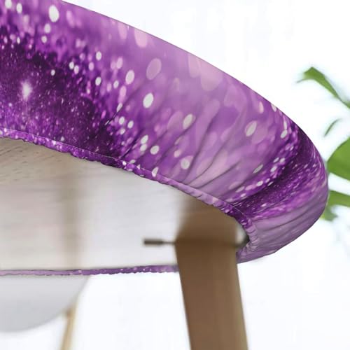 Nappe ronde ajustée élastique 114-127 cm polyester violet - 6