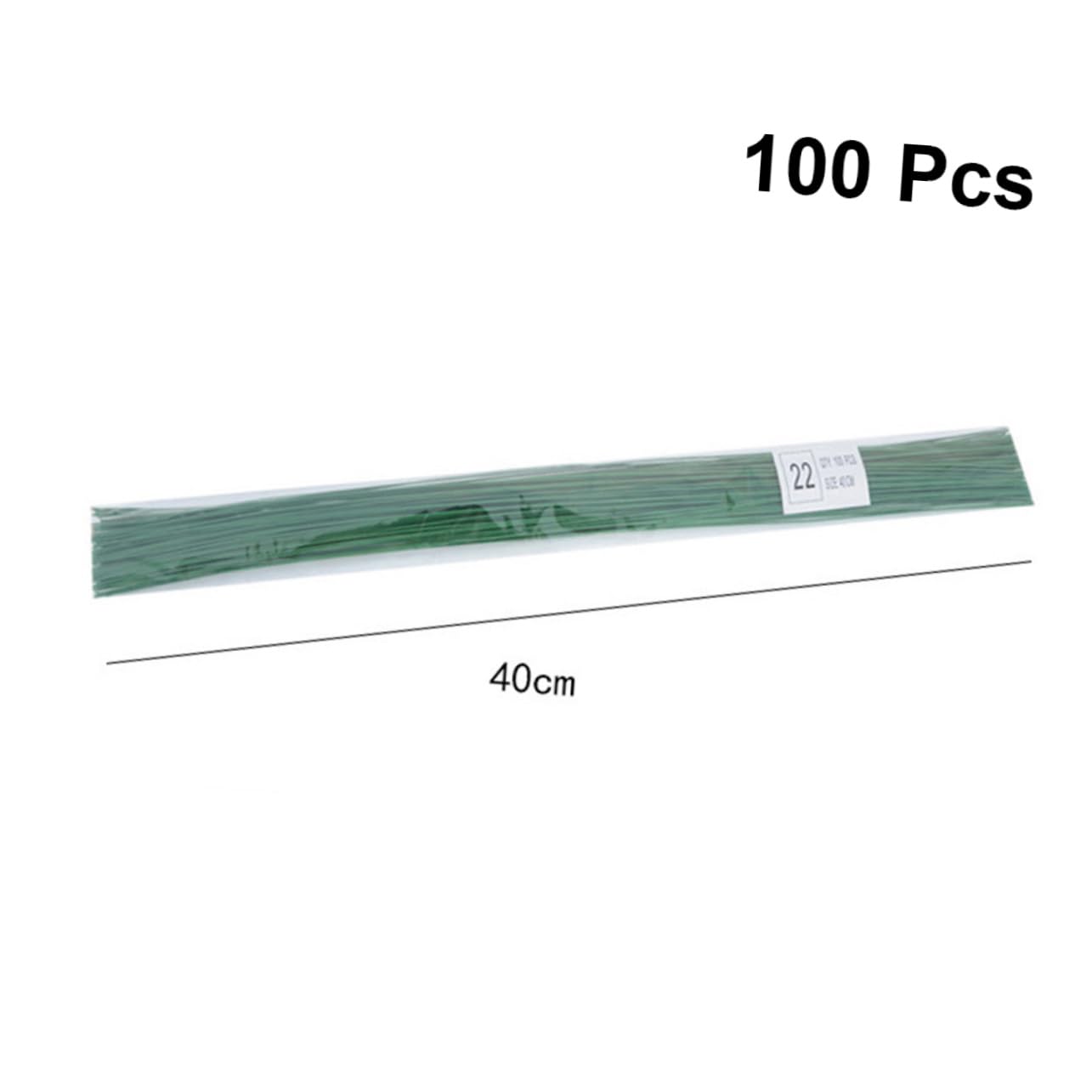 Gatuida 100pcs Flower Pole Green Wire for Flowers Artificial Flower Stem Decor Fake Wire Stems for Craft Outdoor Florist Wire Stems Bind Wire Florist Breath Flowers Artificial Indoor