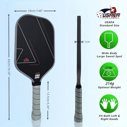 Image of Xfopz Grit Blasted Surface Pickleball Paddles Set, Glass Fiber USAPA Approved Pickle Ball Paddle Indoor Outdoor Rackets Pickleballs Racquet Gifts (Grit Blasted Surface)