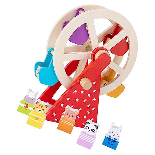 UPKOCH 1 セット 手回し観覧車 発達玩具 どうぶつおそろいの観覧車 車の形のおもちゃ 子供のおもちゃ 子供向けの車の 赤ちゃん車 動物車 手乗り車 木製
