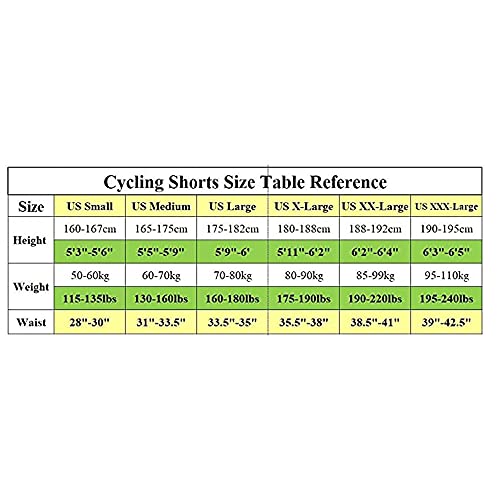 amuzer Shorts masculinos de ciclismo com forro de bicicleta 4D acolchoado, leve, secagem rápida, res