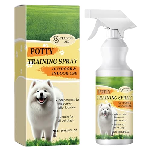 AOYEBO Spray de entrenamiento para perros para ir al baño – Uso en interiores y exteriores, ayuda de entrenamiento sin olor (ayuda al comportamiento del cachorro, aroma antiorina para el hogar/patio)