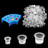 Tattoo Ink Caps 300 Pieces with 1 Cup Holder - Mixed Sizes 100 Small 100 Medium 100 Large for Tattoo