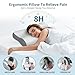 Cervical Neck Pillow - Contour Neck Pillows for Neck Pain Relief, Ergonomic Side Sleeper Pillow for Sleeping, Orthopedic Memory Foam Pillows for Back & Stomach Sleepers with Cooling Pillowcase