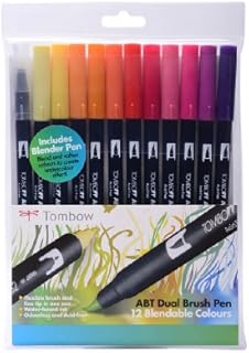 Tombow ABT Dual Brush Pen includes Blender Pen - Sunset Colours (Pack of 12)