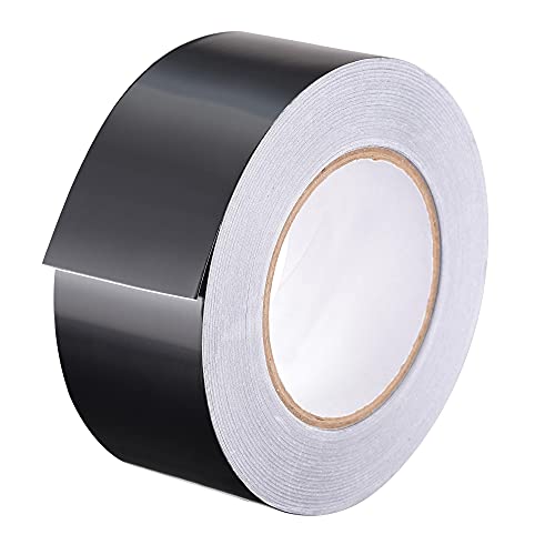 Image of uxcell Aluminum Foil Tape Black Matte Tape Non Reflective 55mmx50m /164ft for HVAC, Sealing, Patching Hot and Blocking Light