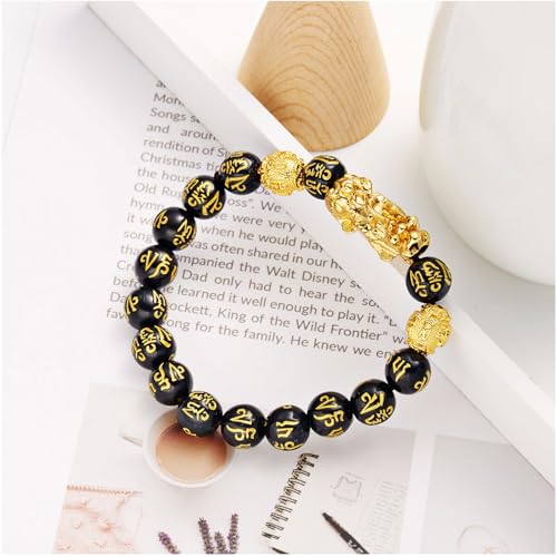 Choistily 2PCS FengShui Bracelets for Women Wealth And Luck Bracelet Black Obsidian Pixiu Wealth Bracelet FengShui Beaded Strand Bracelets for Women Men3
