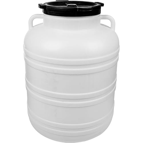 DIAH DO IT AT HOME Plastic Barrel with Lid for Brine Pickling, Preserves, Fermentation, Storage and Transportation, Handle (60 L)