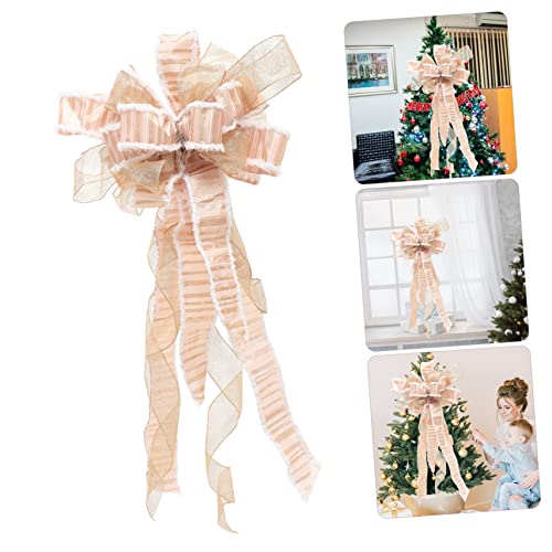 Lazos de Navidad PRETYZOOM oro rosa de poliéster para coronas 6