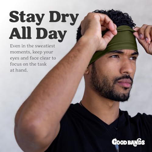 Image of Sweatband for Men and Women - Unisex Non Slip Headband that Wicks Moisture and Eliminates Excess Sweat - Durable & Long-Lasting - Running, Sports, Gym