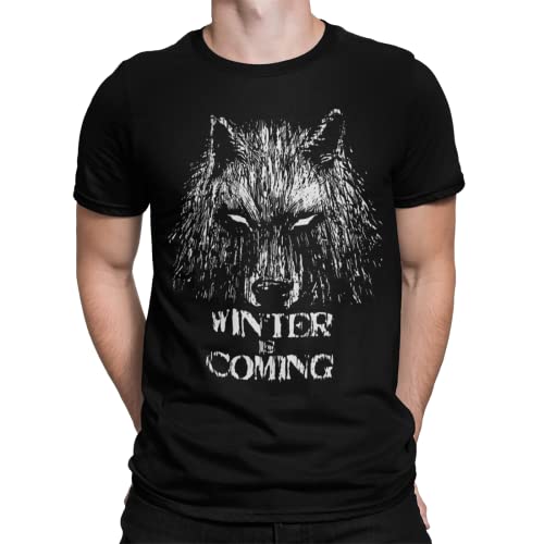 344-Camiseta Premium, Winter Is Coming (Fuacka) (Negro, XL)