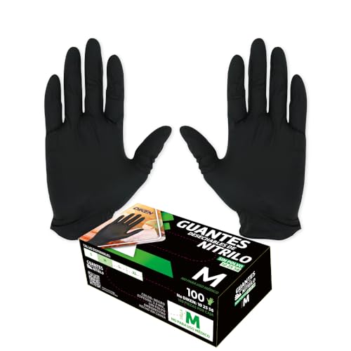 DIKEN 200 Guantes de Nitrilo Mediano - Grado Alimenticio, Sin Polvo, Libres de Látex y Vinil, Ajuste Cómodo y Seguro.