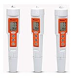 BIPEE 6021A Hand Held Digital 0~14 Ph Meters, Temperature Dual Display with ATC, Waterproof Water Qu
