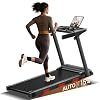 LONTEK 15% Auto Incline Treadmills for Home, 10S Folds Away Portable Treadmill with Led Screen & Handle Bar Up to 300LBS Capacity, 3.0HP 7-Layer Shock-Absorbing Walking Pad Treadmill 0.6-7.2MPH