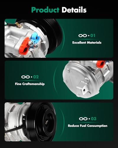 Image of SCITOO AC Compressor for Jeep for Grand Cherokee 4.0L 1999-2004 | Fast Cooling, Ultra Low Noise (≤72 dB) Air Conditioner Compressor for Summer, with Clutch, 1521290 10344970 1022034 638830