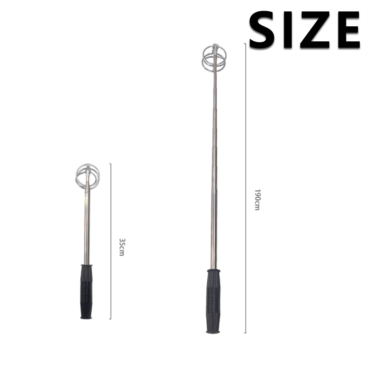 Teleskop-Golfballgreifer, bis zu 1,9 m, Kohlefaser-Golfball-Picker Oben für Wasser/Büsche, Wiesen, stufenlos, leicht und langlebig, Golfballgreifer (max. 1,9 m)