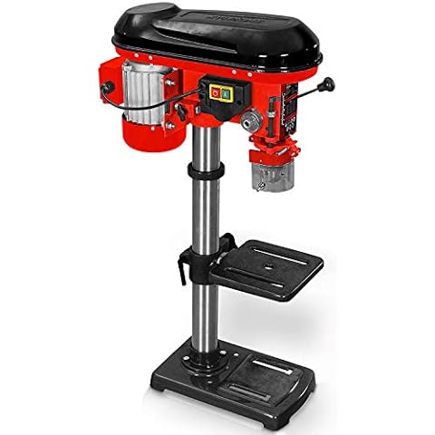 Hecht Profi Standbohrmaschine mit starken 600 Watt - 12-stufige Drehzahlregelung, schwenkbar- und höhenverstellbarer Bohr-tisch - Späneschutz - Praktische Säulenbohrmaschine, Tischbohrmaschine Cover