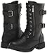 DailyShoes Women's Combat Boot Ankle Mid Calf Low Heel Lace Up Zip Pocket Buckled Boots Popular Classic Comfortable Shake Knee High Exclusive Credit Card Black,pu,8.5