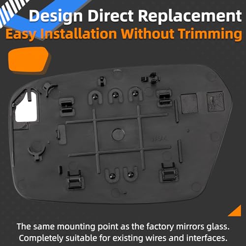Image of Passenger Side Mirror Replacement for Ford Fusion 2006 2007 2008 2009 2010, for Mercury Milan 2006 2007 2008 2009 2010 - Right Side Mirror Glass, Rear View Mirrors Glass