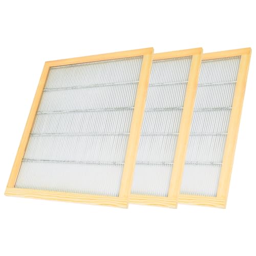 HiveSweet Pacote com 3 pacotes de madeira encadernado de metal Qu...