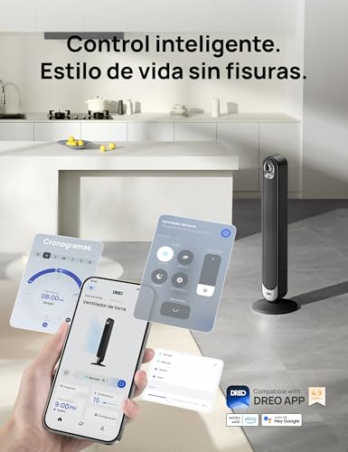 Miniatura 2 de Dreo Smart Wifi Ventilador De Torre Con Control Por Voz, Compatible Con Alexa, Mando A Distancia, Silencioso De 7,3 M S De Velocidad, Oscilante De 90 , 6 Velocidades, 4 Modos, Temporizador De 12h