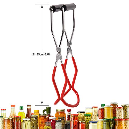 Eeoyu Canning Jar Lifter Tongs Stainless Steel Jar Lifter With Grip Handle For Home Kitchen (Red) #TOP1
