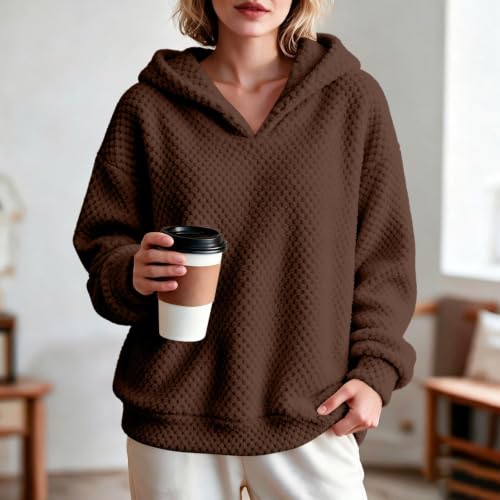 Women Fleece Hoodie Bear Double Fuzzy Sweatshirt Fleece Pullover Outwear - image 7