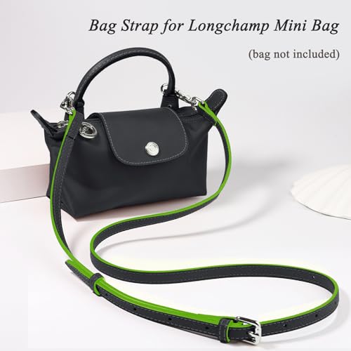 Image of Leather Purse Straps for Longchamp Conversion Kit, Adjustable Shoulder Strap Bag Transformation Set for Longchamp Bag Mini Pouch Handbags(Gray)