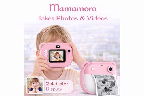 Image of Camera for Kids with Print | Kid Digital Camera for Photography & Videography with Color Display - Includes 2 Paper Rolls (Pink)