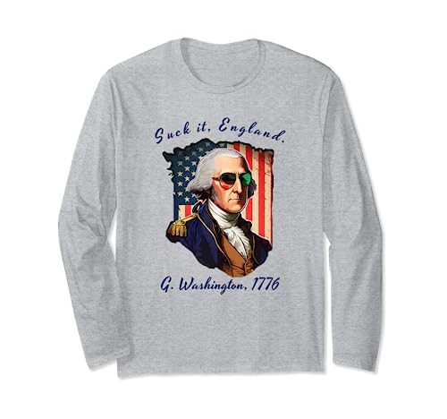 Divertente patriottico americano Pride George Washington Maglia a Manica