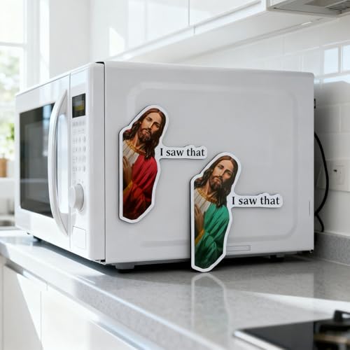 2 Imanes cristianos decorativos Jesus I Saw That 3.5 in miniatura 4