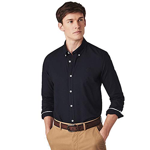 Crew Clothing Mens Slim Fit Shirt 'Slim Oxford' - Long Sleeved (Navy) XL