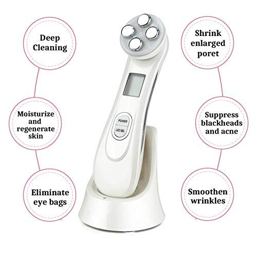 5 In1 Facial Corded Electric Lifting Machine, LED Light Therapy Wrinkle Remover Skin Tightening Anti Aging Skin Rejuvenation Massager 5 in 1 RF EMS Beauty Device for Women 3 41ZZHBQGncL