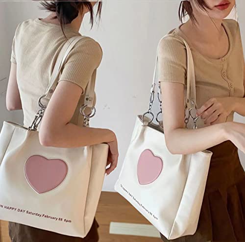 Cute Shoulder Bags for Women Girls Heart Soft Leather Shoulder Purse Shopping Bag Satchel Handbag for Work3