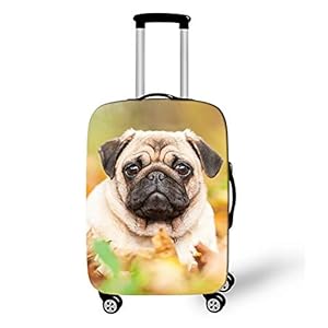 Reizen Bagage Cover Koffer Elastische Protector, Morbuy Stretch Stof Spandex Koffer Trolley Print Elastische Stretch Stofdichte Bagage Bescherming, Shar Pei 2, M,