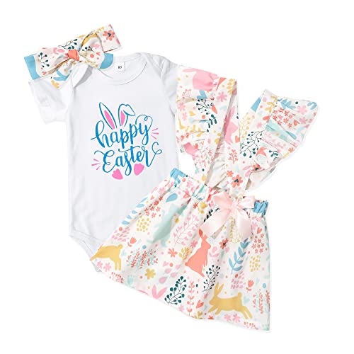 Image of Abbence Baby Girl Boy Easter Outfit Clothes Gifts Skirts Set My First 1st Easter Toddler 6-9 Months 3Pcs