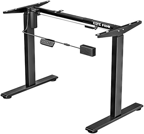 Ezeefonk Electric Adjustable Standing Desk Frame Ergonomic Stand up Desk Base for 43 ” to 78.5 ” Desk Tops Ergonomic Workstation Legs with Memory Controller Rising Desk Black (Frame Only)