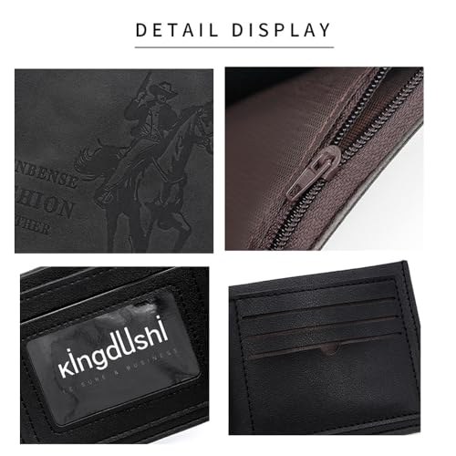 Mens Bifold Wallet Blocking Slim Minimalist Front Pocket - Thin & Stylish with ID Window 15（coffee）2