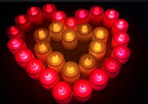 YunShuo Flameless Candles, LED Tea Light Candles With Battery-Powered wedding Candles Decorations For Parties Events Tealight Candles yellow Glow 24pack