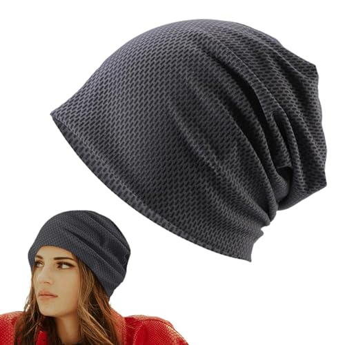 Whnbuij Bonnet turban, bonnet de course, tour de tête de course à séchage rapide, bonnet rafraîchissant pour casque de protection, bandeau de sudation doux et extensible pour l'escalade, gris foncé