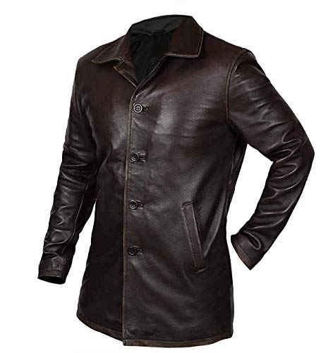 Mens Jensen Ackles Dean Winchester Real Cowhide Brown Leather Jacket Coat3