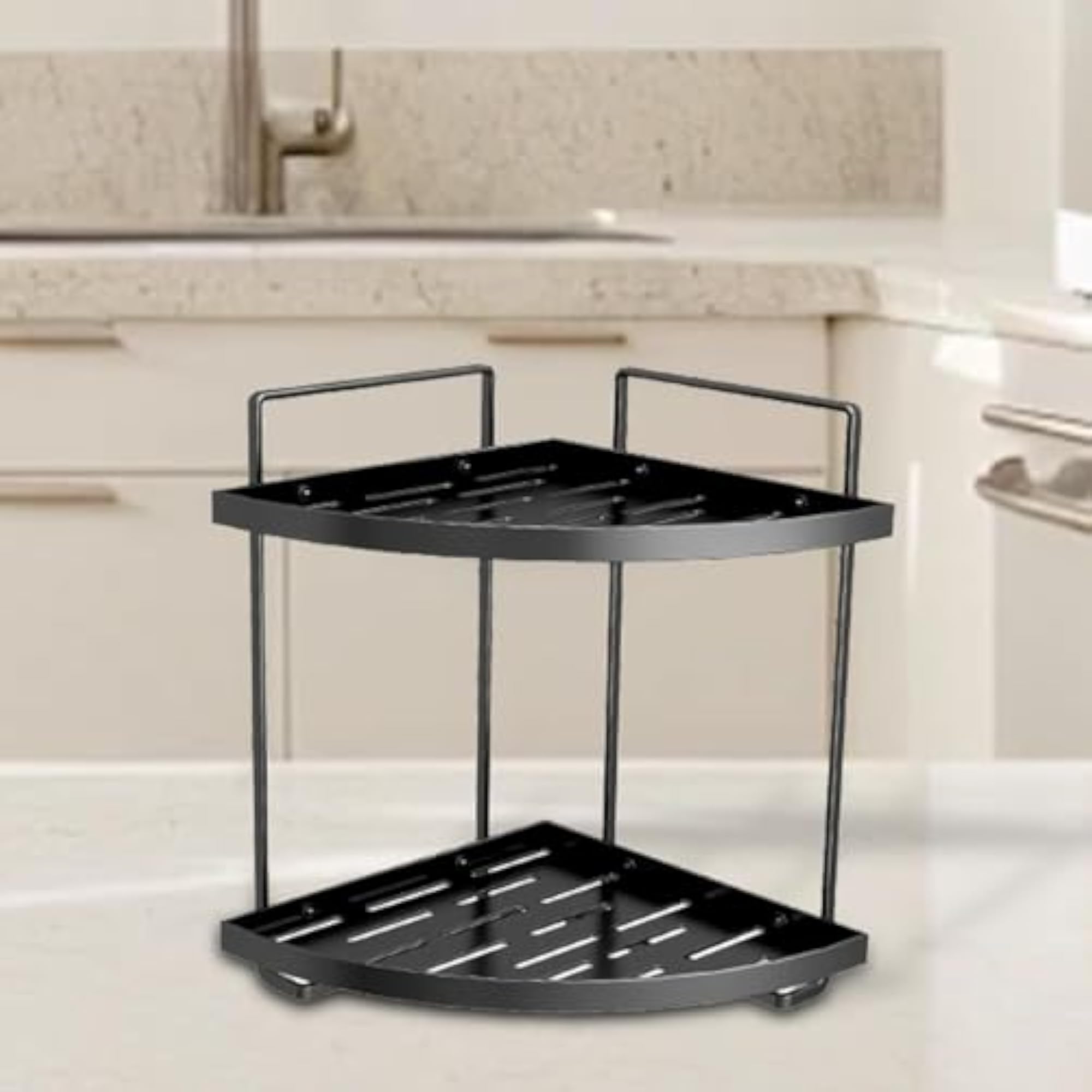 BNF® Corner Bathroom Organizer Shelf, Black