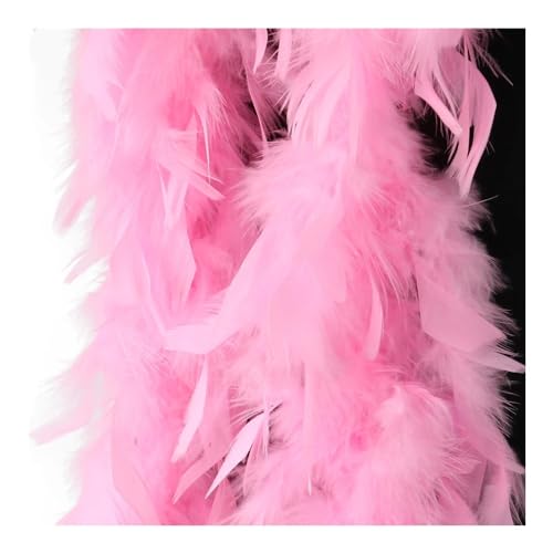Boa en plumes de dinde rose de 1.8m et 40g pour customisation de vêtements