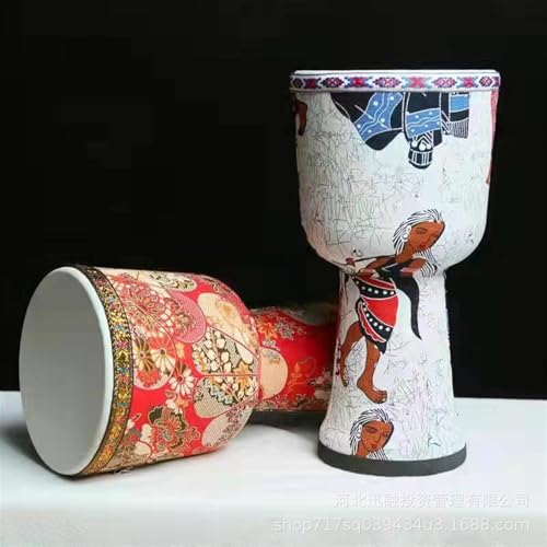 SHIJT Djembe Drum 8,9 Inch African Drum Instrument Bongo Darbuka Drum Percussion Played By Hands Hand Drums for Adults Covered Goblet Drum Music Healing Instument(9in D)