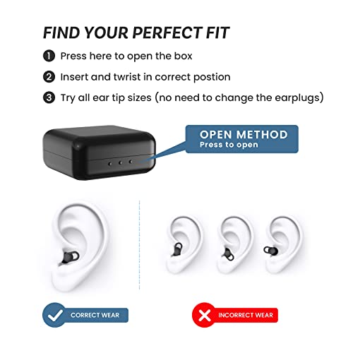 Silicone Ear Plugs For Noise Reduction - Reusable Soft Comfortable Earplugs For Sleeping,Noise Sensitivity & Flights -16 Ear Tips In Xs/S/M/L, With 2 Travel Boxes - 33Db Noise Cancelling(Pink) #TOP5