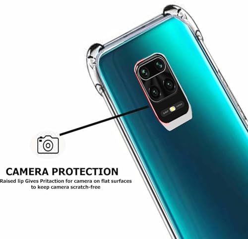 Image of BOXXO Flexible Back Cover for Mi Redmi Note 9 Pro Max | Back Cover Transparent Clear Shockproof Case Four Corner Protection | Slim Protective Mobile Phone Cover for Mi Redmi Note 9 Pro Max